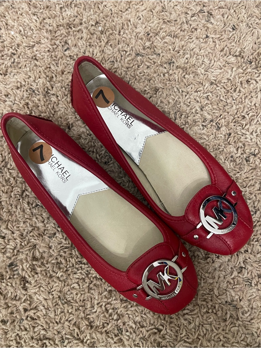 Michael Kors Fulton Red Flats- 7 - Picture 4 of 5